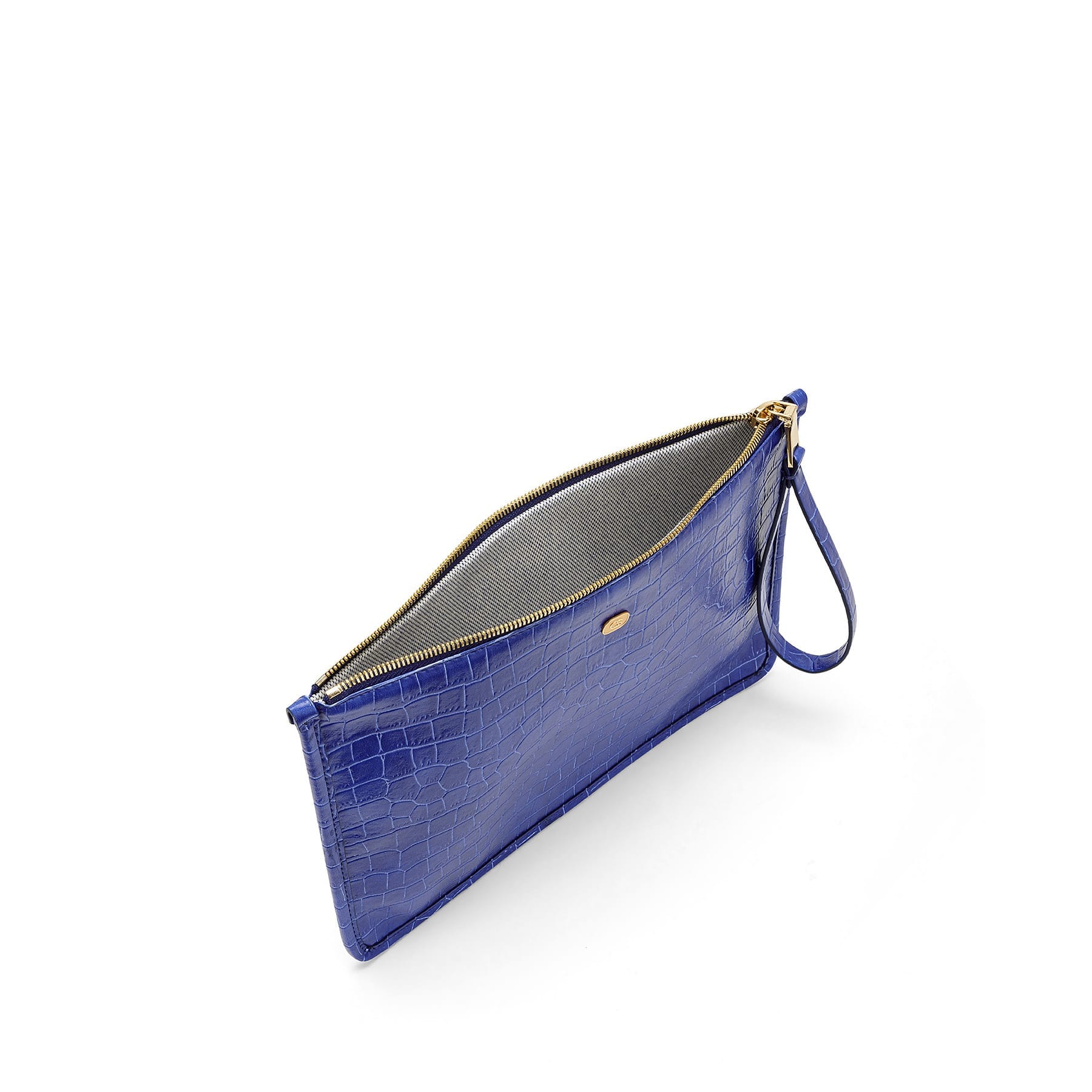 BC602 Bag mod. Pochette Croc Blu Castaway Open